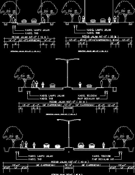 Calle Seccion En Autocad Librería Cad