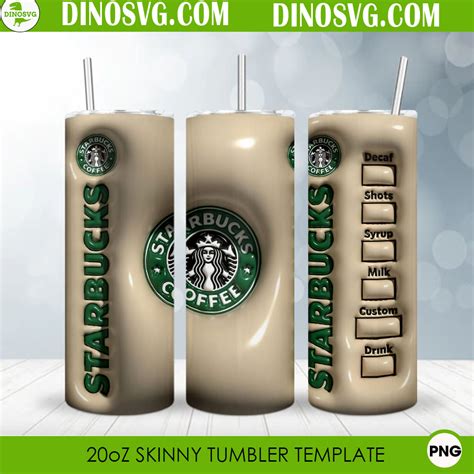 Starbucks Coffee D Puff Oz Straight Skinny Tumbler Wrap Png