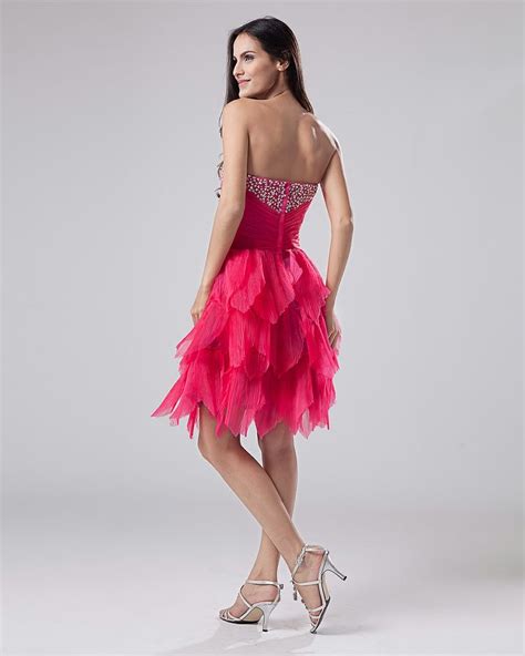 Chiffon Ruffle Layered Strapless Thigh Length Cocktail Dresses This Designer Cocktail Dress Is