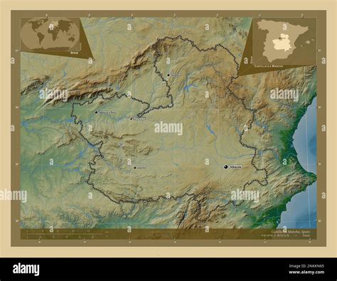 Castilla La Mancha Autonomous Community Of Spain Colored Elevation