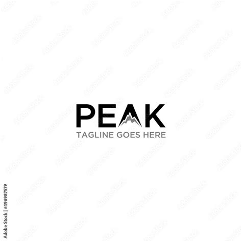 peak mountain logo design. unique logo wordmark logo design. Stock ...