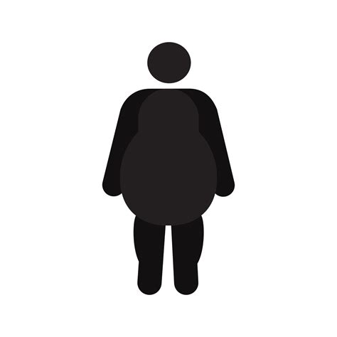 Fat Man In Front View Silhouette Icon Vector Art At Vecteezy