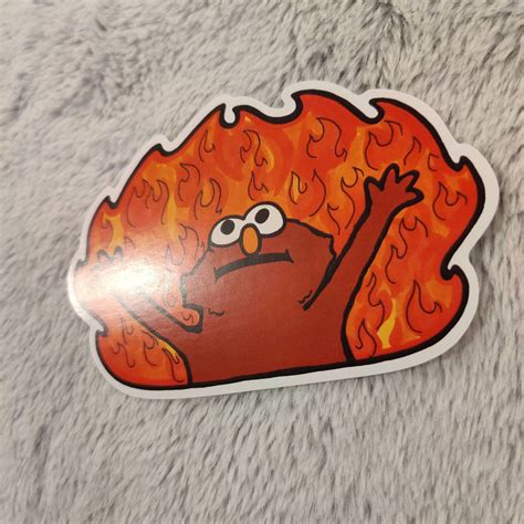 Hellmo Embrace The Chaos Elmo Meme Sticker Etsy