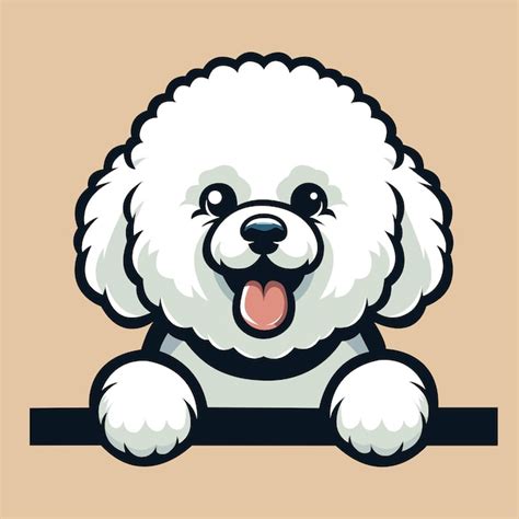 Vector De Ilustraci N De La Cara Del Perro Bichon Frise Mirando