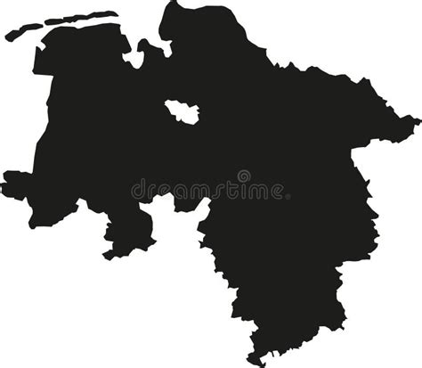 Niedersachsen Lower Saxony State Map Germany Vector Map Silhouette