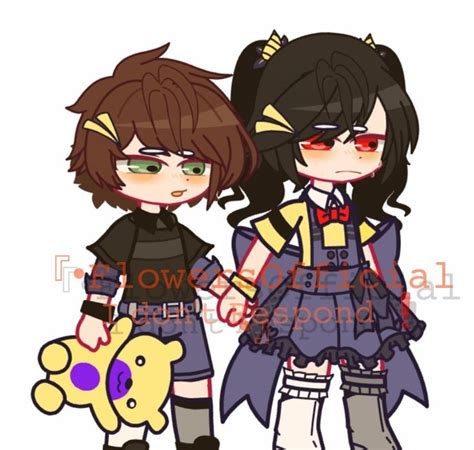 Cassidy And Evan Afton Fnaf My Au Gacha Club Wow Hoiding Hands