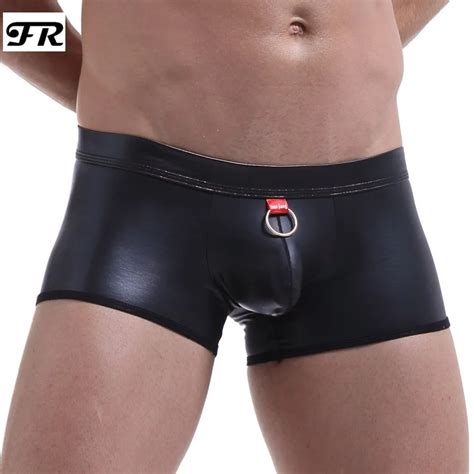 FR Men S Faux Leather Underwear Men S Comfortable Boxer Shorts Men S