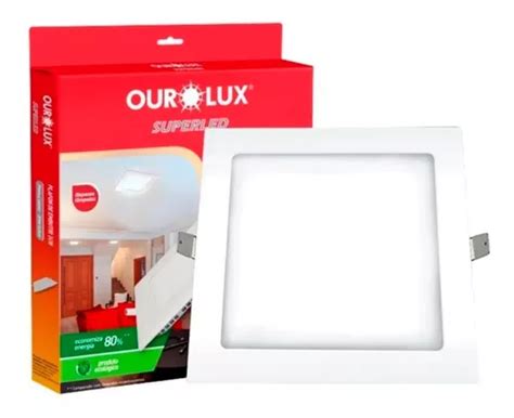 Painel Plafon Ourolux Led Embutir 24w Bivolt Luz Neutra