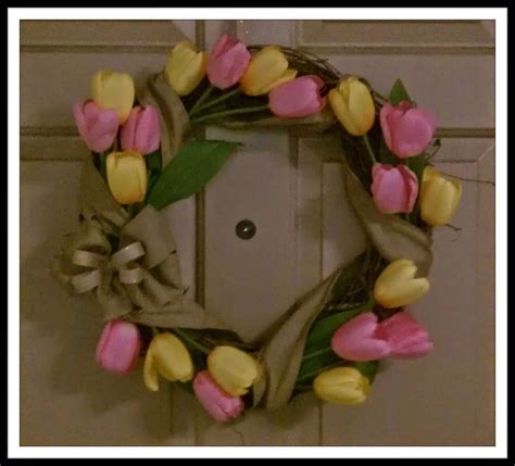 Diy Spring Tulip And Burlap Ribbon Wreath Burlap Ribbon Wreaths