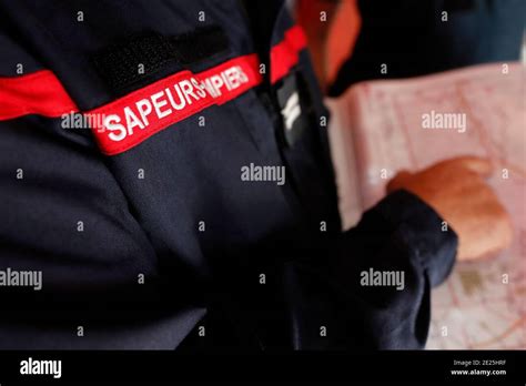 Fire Department Firefighter French Sapeurs Pompiers France Stock