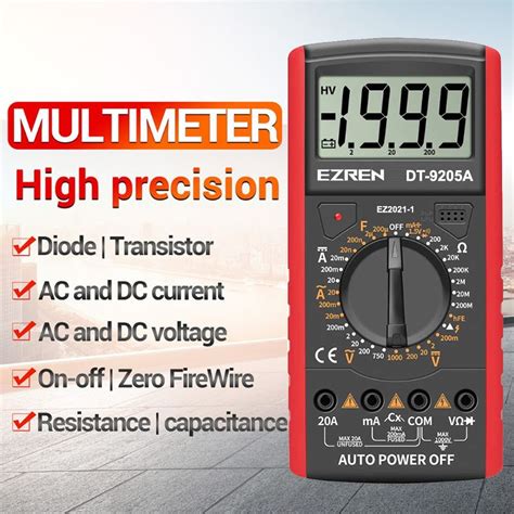 Ezren Dt A Multimeter Avometer Multitester Digital Dc Ac Diode Tr