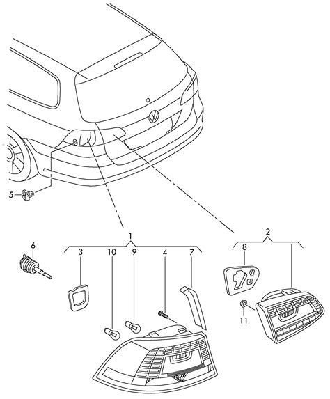 Volkswagen Passat Variant 2011 2015 Led Tail Light Vag Etka Online