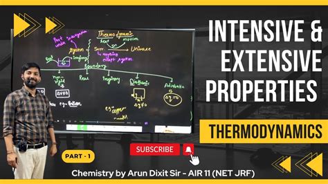 Intensive And Extensive Properties Lecture 1 Thermodynamics Chemistry By Arun Dixit Sir