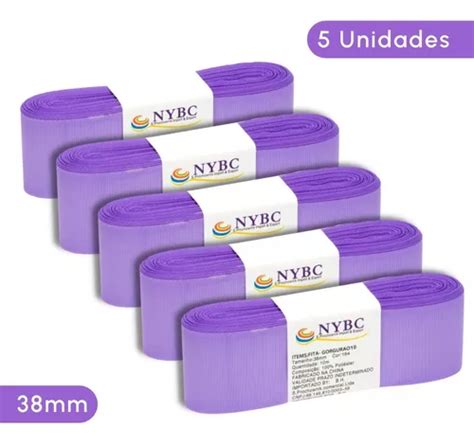 Cinta grogrén en rollo NYBC Fita Para Laço De Gorgurão Lilás liso 38mm