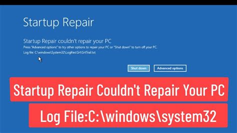 Startup Repair Couldn T Repair Your Pc Log File C Windows System