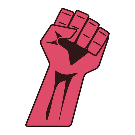 A Red Clenched Fist A Symbol Of Struggle And Protest Vector