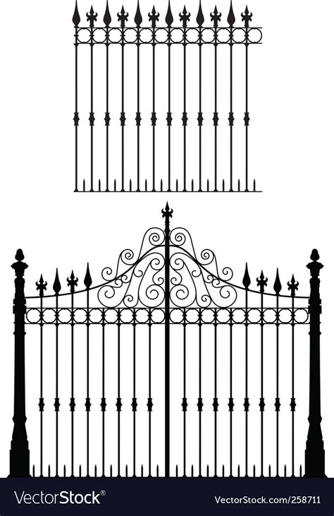 Gate And Fences Royalty Free Vector Image Vectorstock