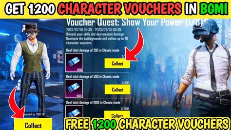 Get FREE 1200 Character Vouchers In Bgmi How To Get Free Character