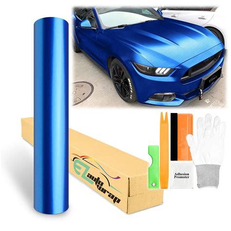 Ezautowrap 60x300 5ftx25ft Royal Blue Matte Metallic Satin Pearl Vinyl Wrap