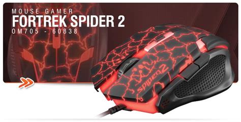 Mouse Gamer Fortrek Spider 2 USB 6 Botões 3200DPI OM705 60838 KaBuM