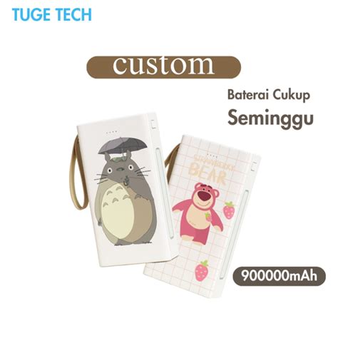 Tuge Tech Custom Powerbank Mah Kapasitas Tinggi Dengan Lampu Led