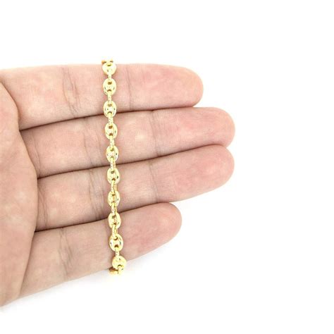 14K Gold Puffed Anchor Mariner Chain 14K Gold Chains 5mm 18 20 24 Chain