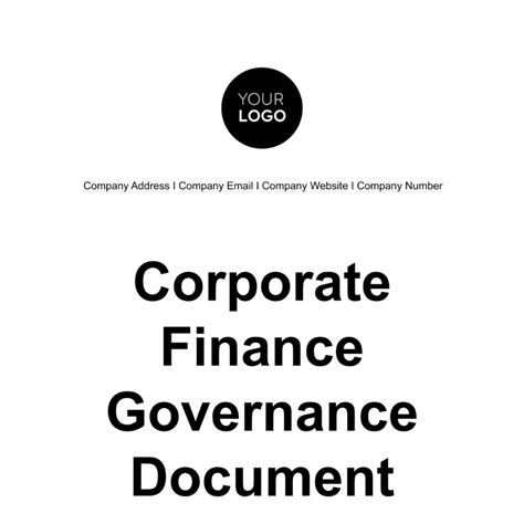 Corporate Finance Governance Document Template - Edit Online & Download ...