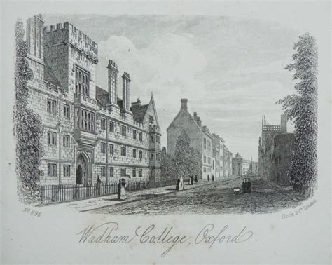 Antique Prints of Wadham College Oxford