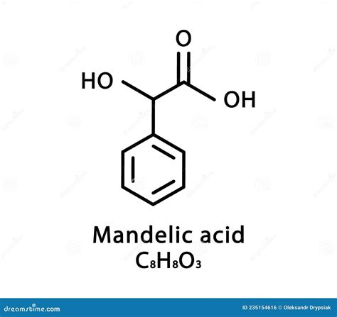 Mandelic Acid AHA Alphahydroxy Acid Structural Chemical Formula And