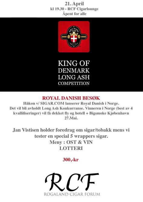 Rogaland Cigar Forum Lansering Av Royal Danish Cigars Med Long Ash