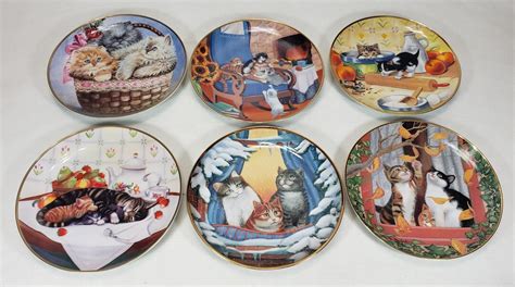 Franklin Mint Cat Plates Collection Etsy