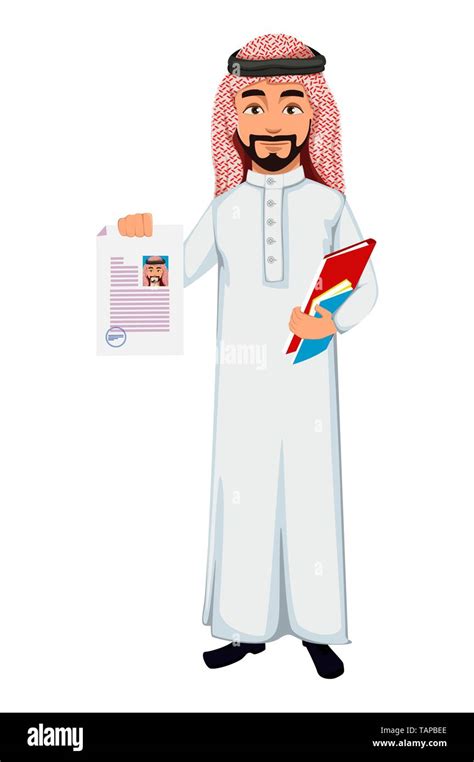 Modern Arab Business Man Holds Documents Successful Businessman