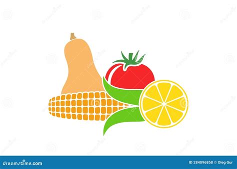 Vegetable Logo. Isolated Vegetable on White Background Stock Vector ...