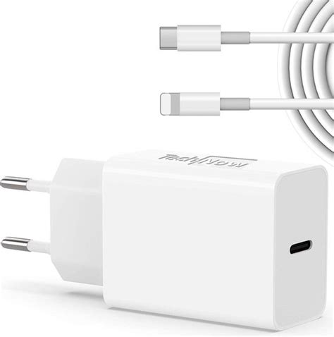 Snellader Oplader Geschikt Voor Iphone 20w Usb C Adapter Met Oplaadkabel Bol