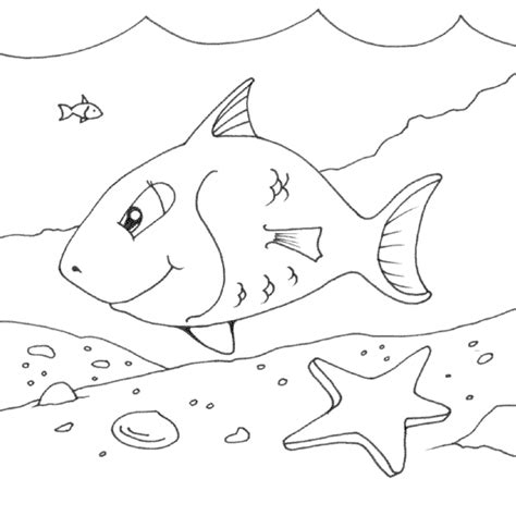 happy fish coloring page - coloring.com