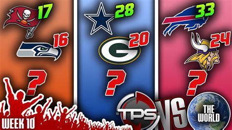 2022 Nfl Week 10 Picks Predictions And Prizes Tps Vs The World Youtube