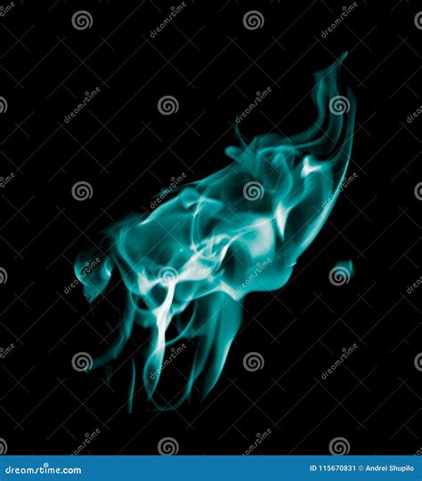 Flamme Bleue Du Feu Sur Un Fond Noir Image Stock Image Du Conception