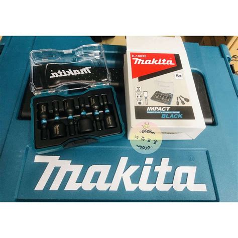 ∞沙莎五金∞makita 牧田 起子套筒組 E 18035 衝擊起子頭黑六入組 磁性套筒組 六件組6~13mm 套 蝦皮購物