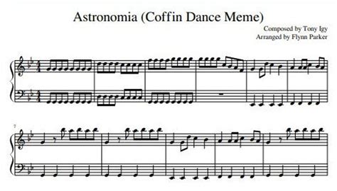 Astronomia Coffin Dance Meme Easy Piano Piano Music Sheets Download By