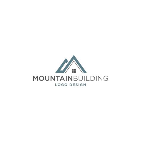 Mountain Building Logo Design Vector 7402501 Vector Art At Vecteezy