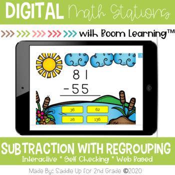 Subtraction With Regrouping Digital Task Cards Boom Cards Distance