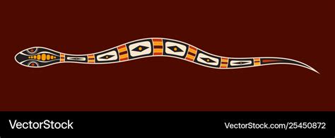 Snake aboriginal art style Royalty Free Vector Image