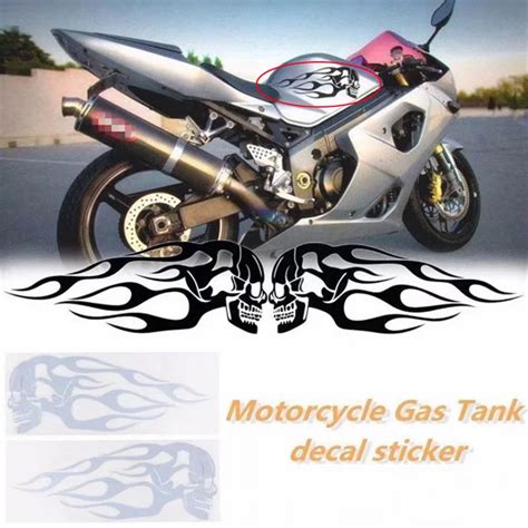 2pcs Flame Motorcycle Car Sticker And Decals Motorcycle Gas Tank Vinyl Auto Decal Vehicle