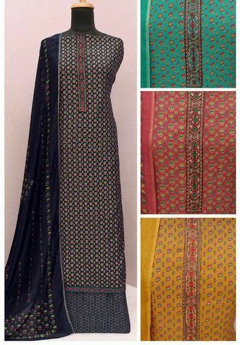 Cotton Maslin Printed Suits Unstitched At Rs 1235 In Ambala ID