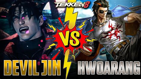 Tekken Devil Jin Vs Aggressive Hwoarang Youtube