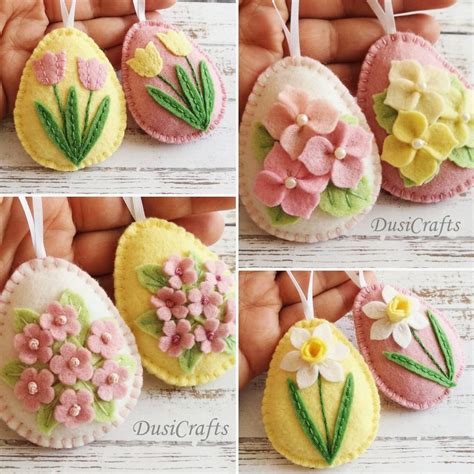 Felt Easter Decoration Felt Eggs Pastel Easter Ornaments Pastel