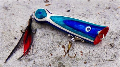 Homemade Wood Popper Fishing Lure Youtube