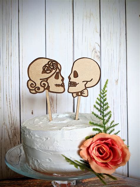 Sugar Skull Bride and Groom Wedding Cake Topper Halloween | Etsy