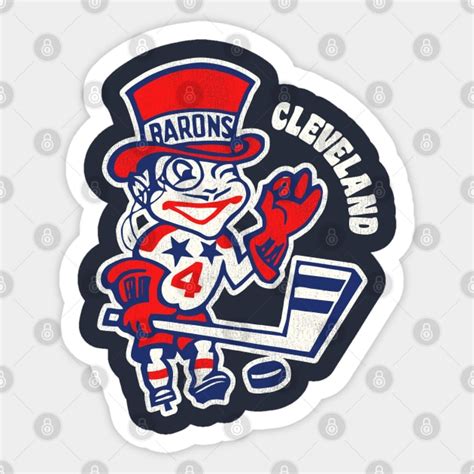 Retro Defunct Cleveland Barons Hockey Team Hockey Sticker