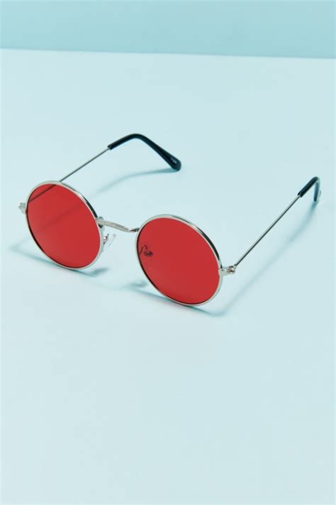 Red Retro Round Sunglasses